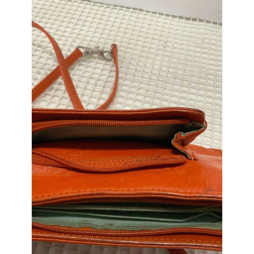 Hobo International tangerine leather Sling‎ Bag Orange